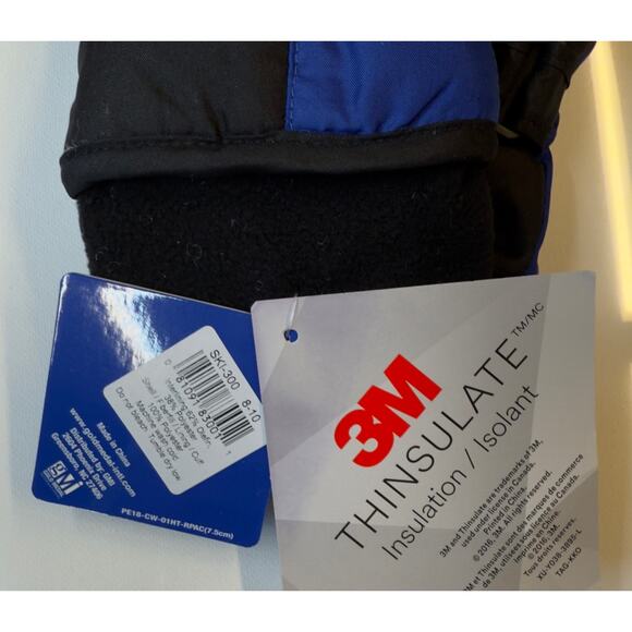 NWT Polar Extreme Kids Ski Gloves 8-10 Black Blue 3M Thinsulate Insulated - Picture 3 of 3